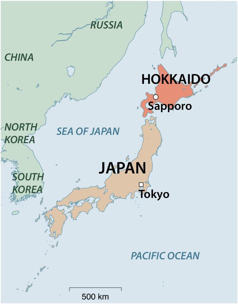 kaart van noord-japan