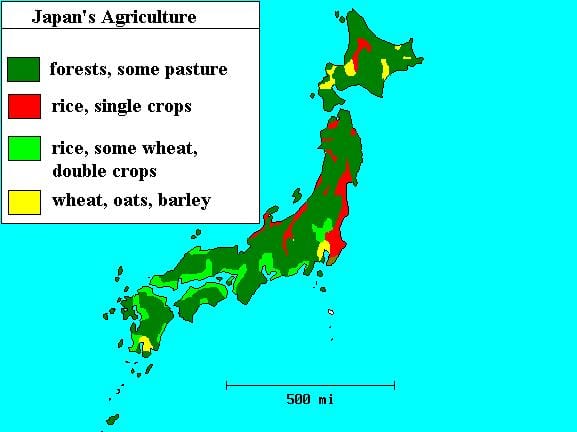 kaart van japan bossen