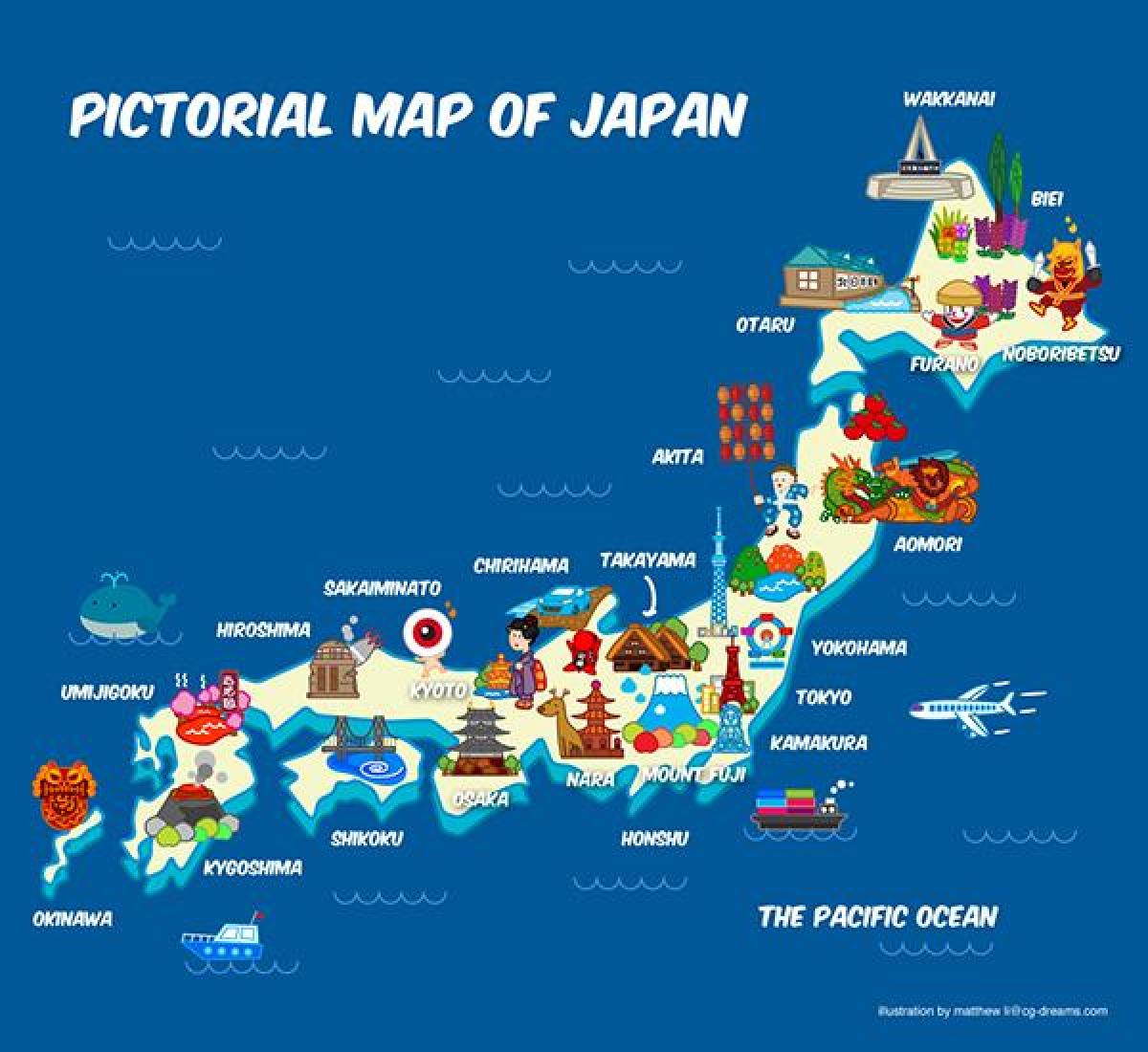 reizen kaart van japan