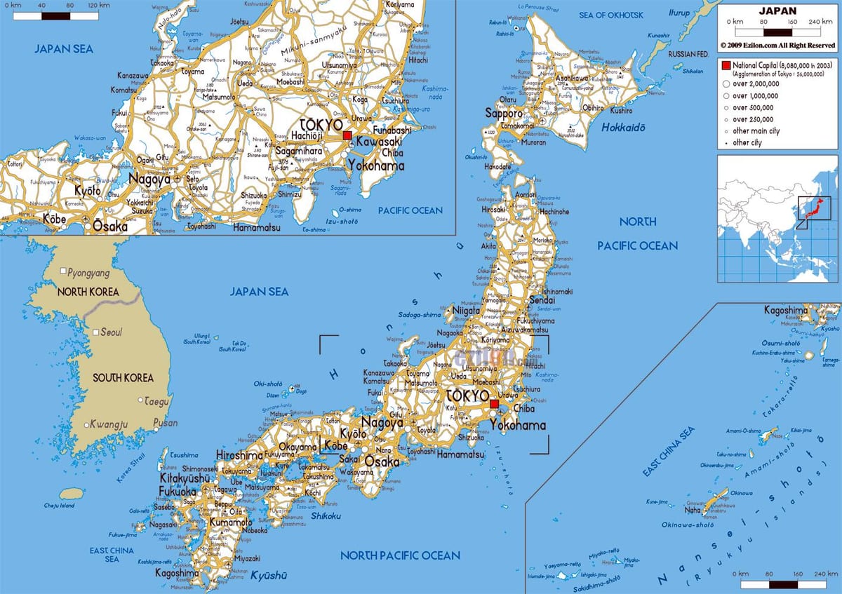 wegenkaart japan