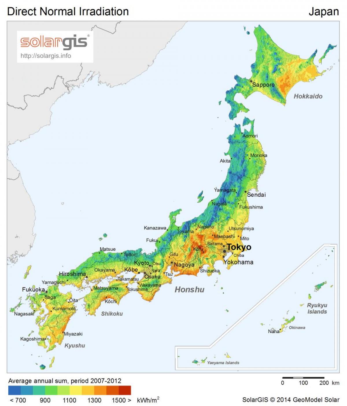 straling japan kaart