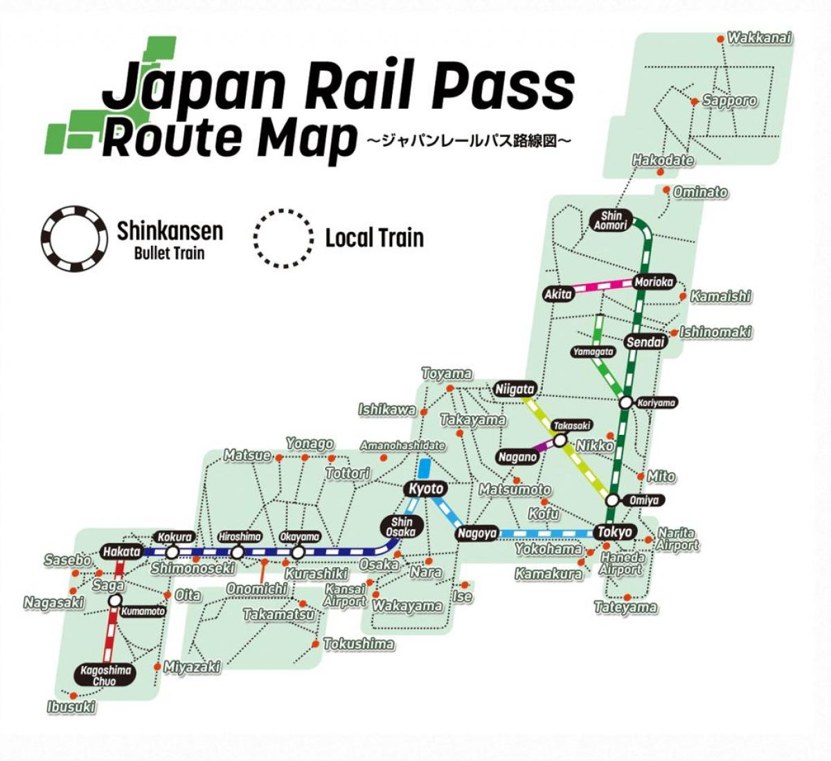 Jr Pass Japan Kaart Jr Pass Kaart Japan Oost Azi Azi   Jr Pass Japan Kaart 