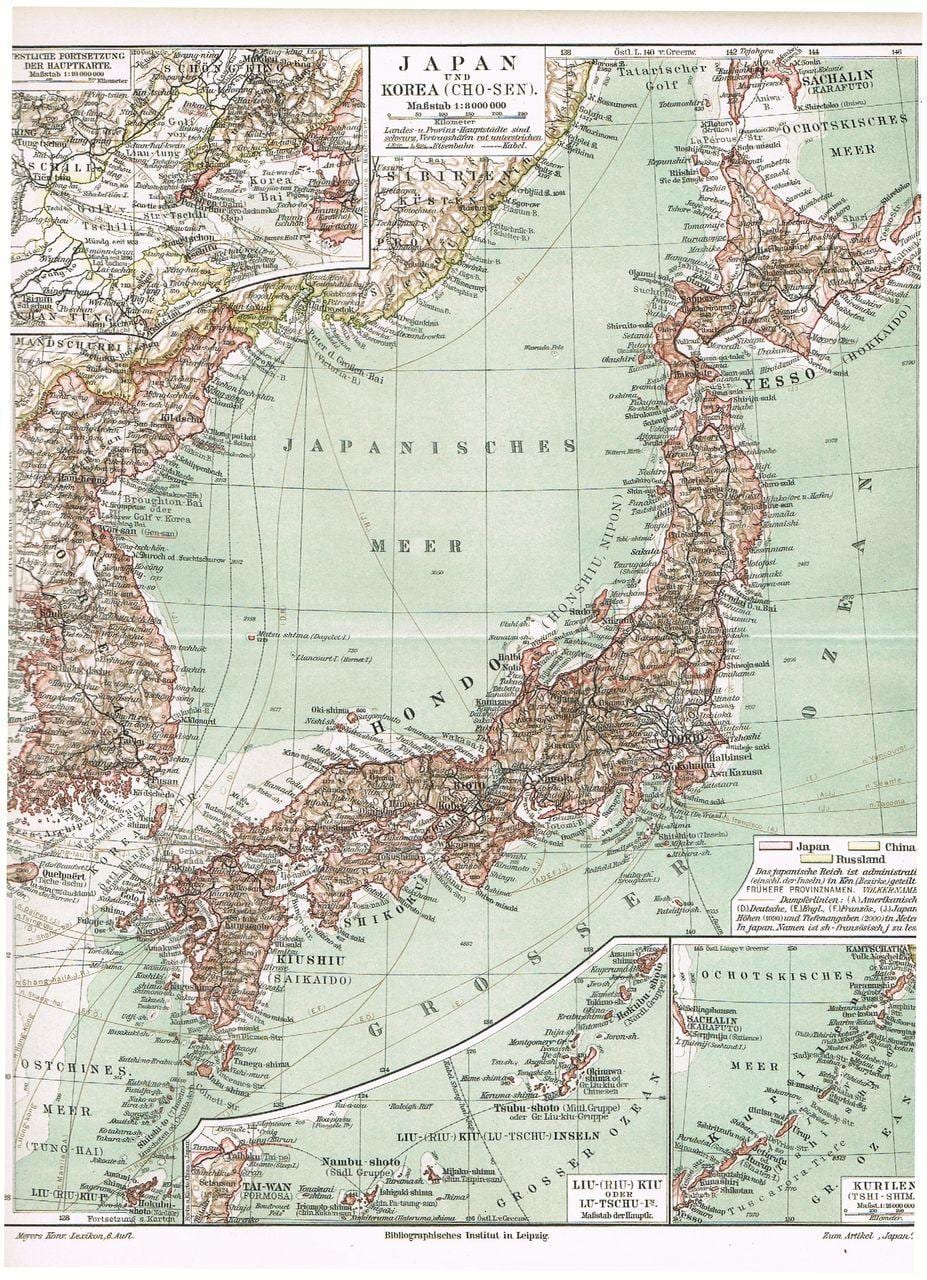 oude kaart van japan