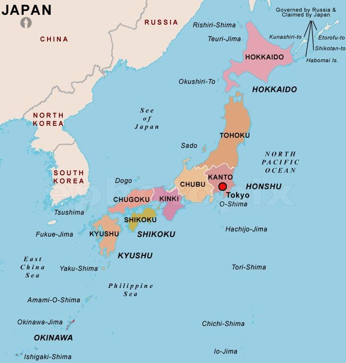 politieke kaart van japan