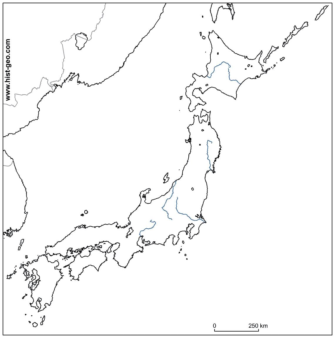 japan rivieren kaart