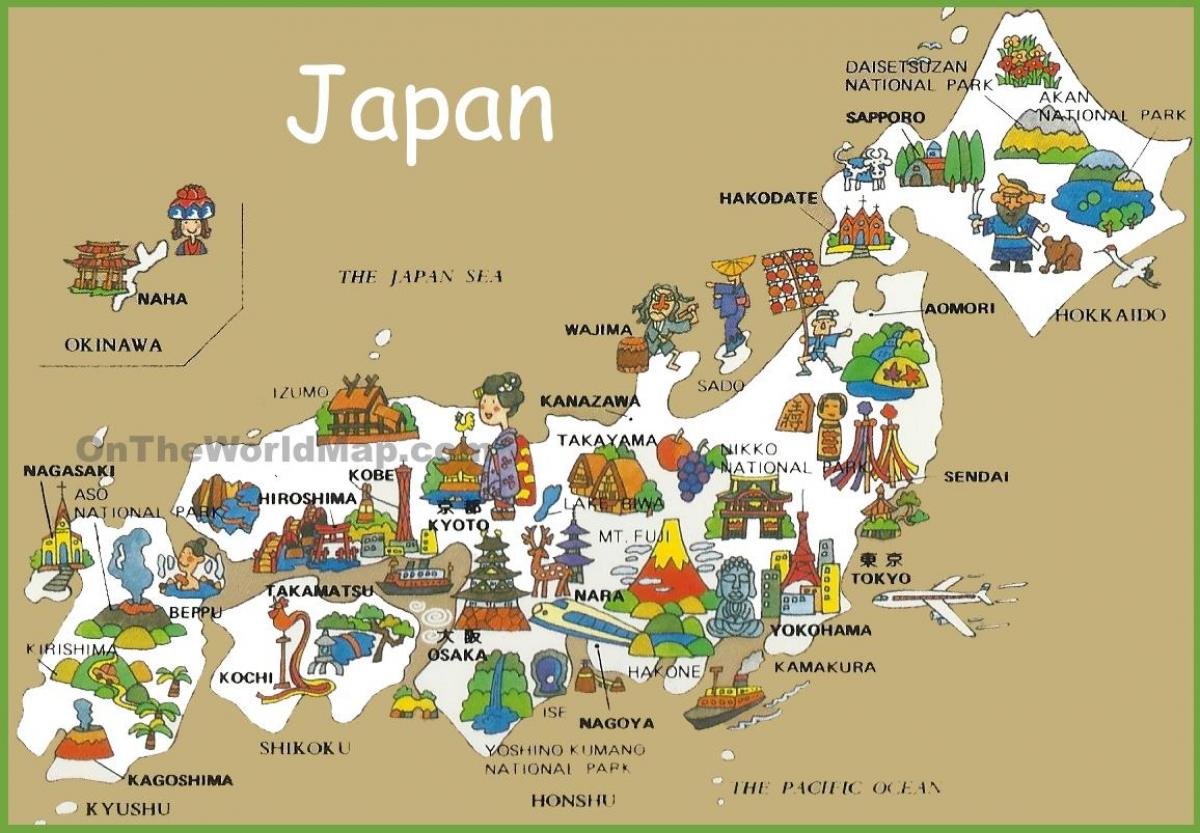 toeristische kaart van japan