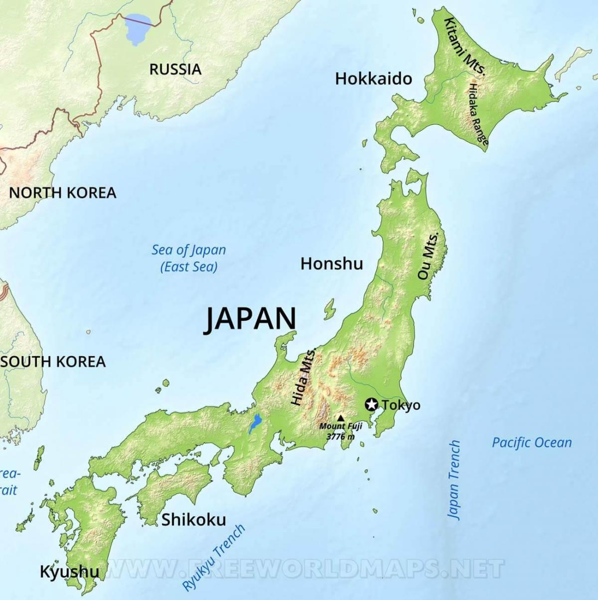 zuid-japan-kaart-kaart-van-zuid-japan-oost-azi-azi