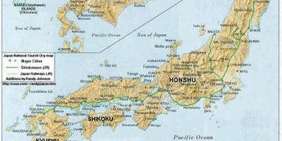 Japan gedetailleerde kaart