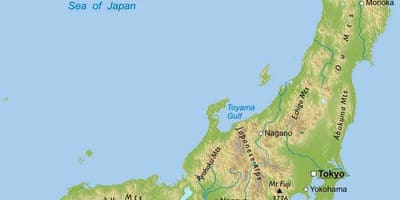 Kaart van bergen in japan