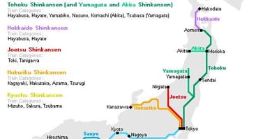 Bullet train kaart japan