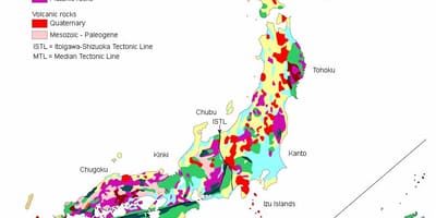 Geologische kaart van japan