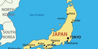 Japan kaart met grote steden