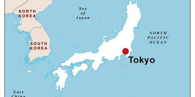 Hoofdstad van japan kaart