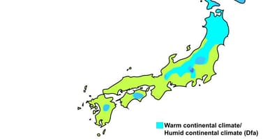 Klimaat kaart japan