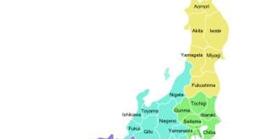 Japan kaart provincies