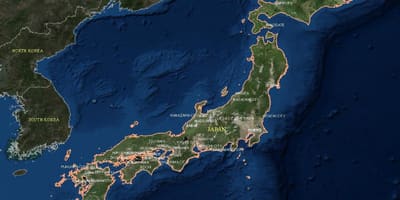 Satelliet kaart van japan