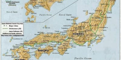Topografische kaart van japan