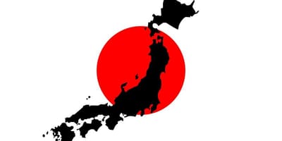Japan vlag van de kaart