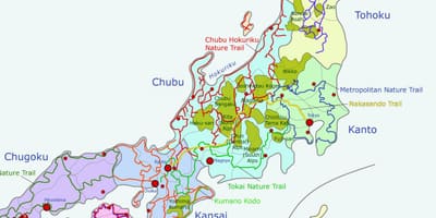 Kaart van de japanse alpen