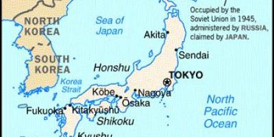 Japan en omringende landen in kaart