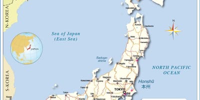 Steden van japan kaart